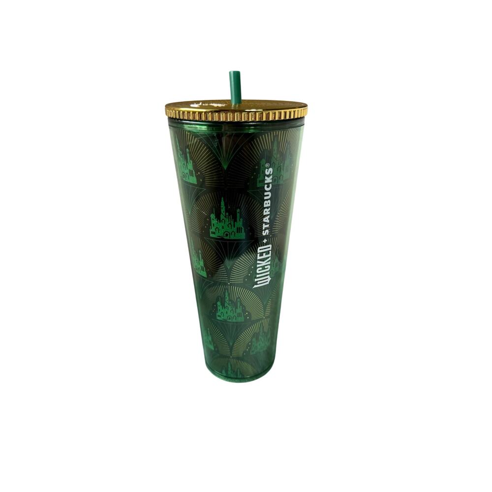 Starbucks Wicked Emerald City 24oz Tumbler Collectable Green Art Deco Venti